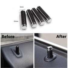 4Pcs Universal Auto Car Carbon Fiber Interior Dash Door Lock Knob Pins Accessory