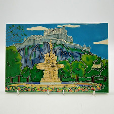 Skye Tiles, Fountain Landscape, Hand Painted Decorative Ceramic Tile 20cm X 30cm