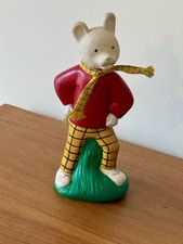 Vintage 1992 Rupert the Bear plastic statue figure with material scarf - 25cm 