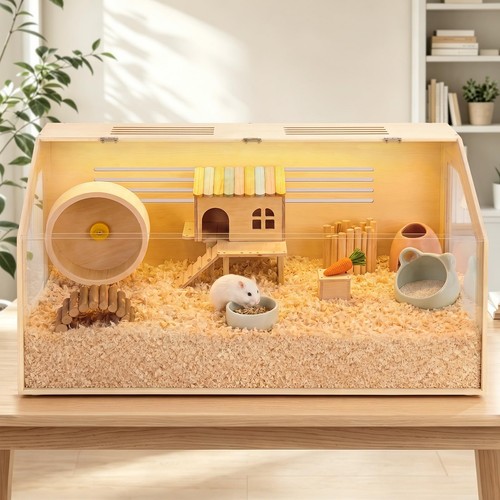 Wooden hamster cage - hamster,