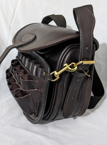 Leather cartridge bag with - leather,