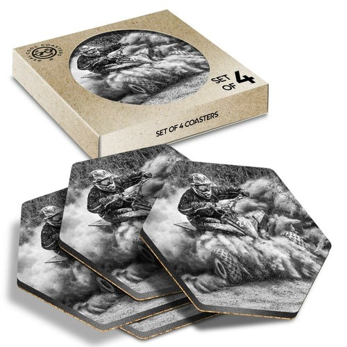 Hexagon coasters bw - hexagon,