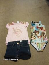 Girls Clothes Swimsuit By Lego , Jean Shorts & Pink Disney T Shirt Age 4 To 6