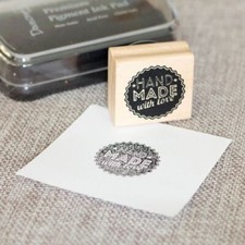 Handmade with Love Rubber Stamp with Black Ink | Crafts Scrapbook Gifts Tags