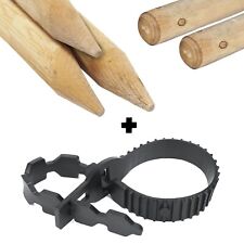 Round Wooden Fence Posts & Ties HC4 Pressure Treated Pointed Wood Garden Stakes