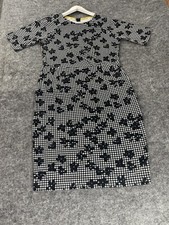 Gerry Weber Dress Womens Medium Sheath Floral A Line Midi Check Short Sleeve N77