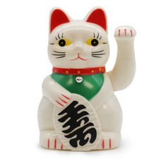 Lucky Waving Cat – white 15cm