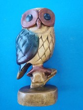 Hand Carved Wooden Owl Large