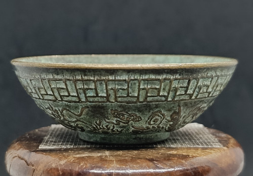 Antique bronze bowl with - bronze,