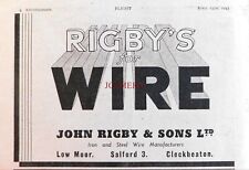 WW2 Original Ephemera : John RIGBY & Sons Ltd. Wire ADVERT