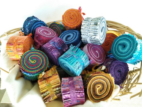 Mini batik fabric jelly rolls - jelly,
