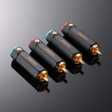 RCA Plugs RCA Phono Male Plug 24K Gold Plated Solderless Screw Connector Adapter