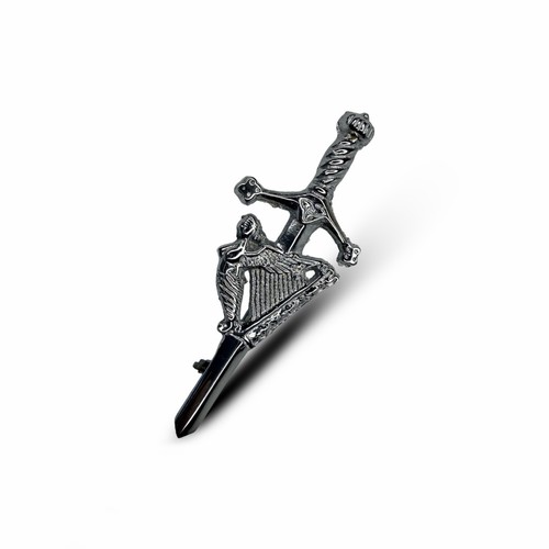 Scottish lady harp silver - scottish, 4"