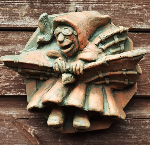 Bird man medieval monk wall - man,
