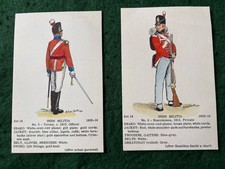 Tyrone & Roscommon Irish Militia Hand Painted Postcards 1960s.