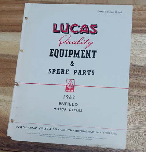 1962 lucas parts catalogue - 1962,