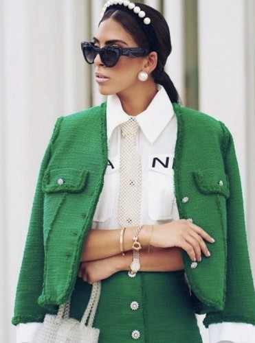 Bnwt zara green white cuffs - green,