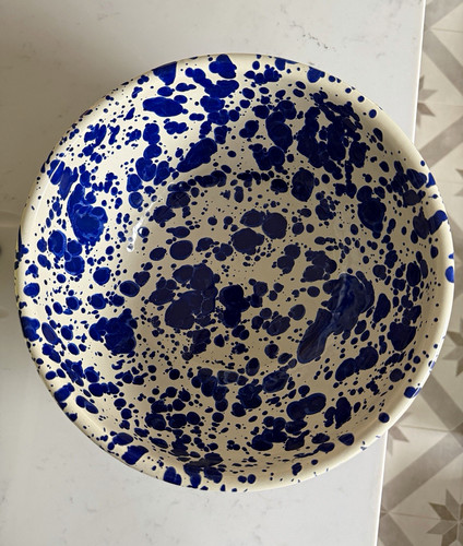 Blue cream splatter large - blue,