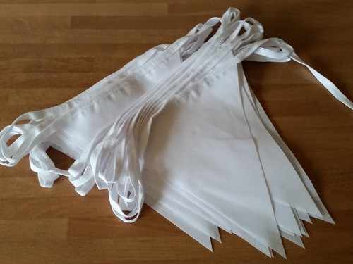 White wedding fabric bunting - wedding,