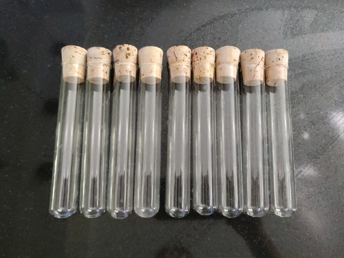 Glass test tubes with cork - with,