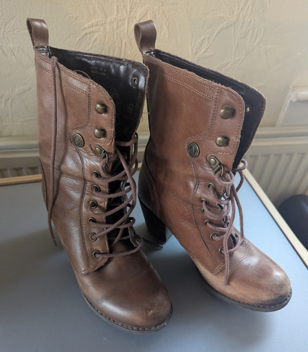 Brown leather ankle - brown, boots