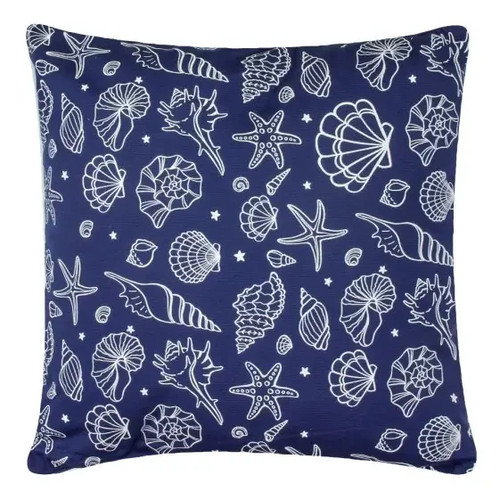 Seashells cushion navy - seashells, cushion,