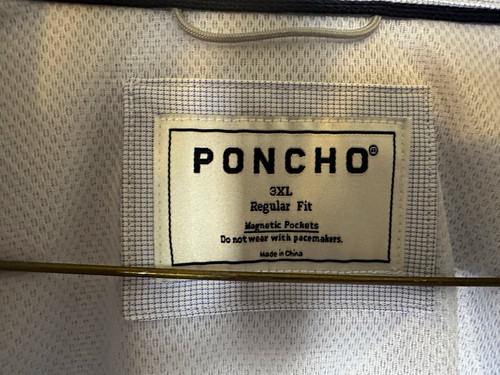 Poncho men blue - poncho, long