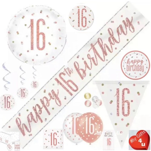 Rose gold 16th happy - 16th,