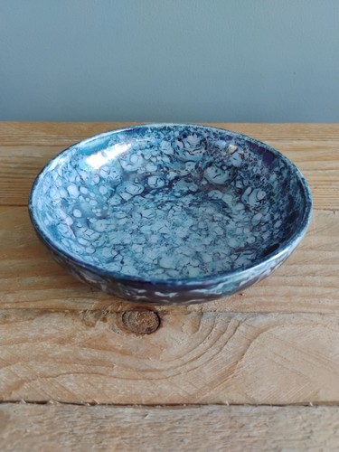 Round vintage blue lustre ware - vintage,