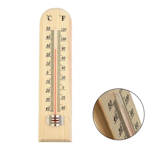 Large wall wooden - large, thermometer