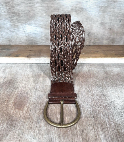 Vintage brown braided leather - braided,