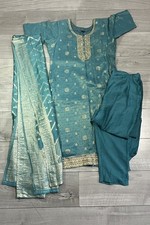 Teal indian salwar - indian,