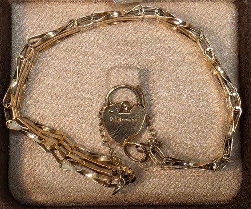 9ct gold heart - gold, padlock