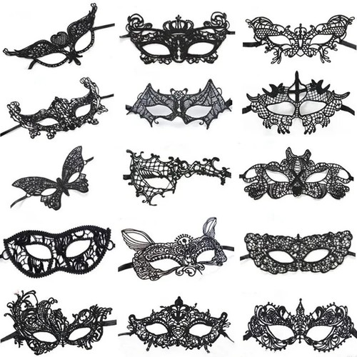 Mask black lace masquerade - lace, eye
