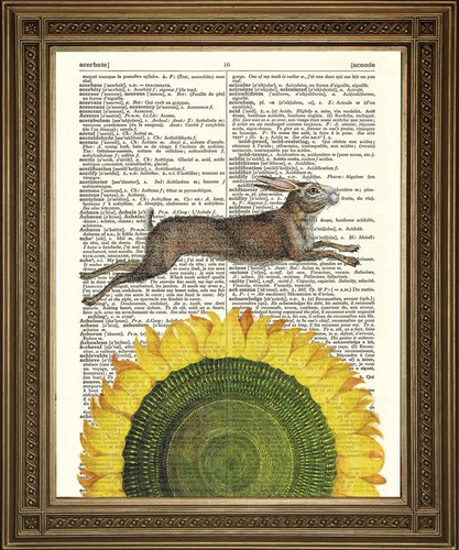 Spring hare and sunflower - spring, art