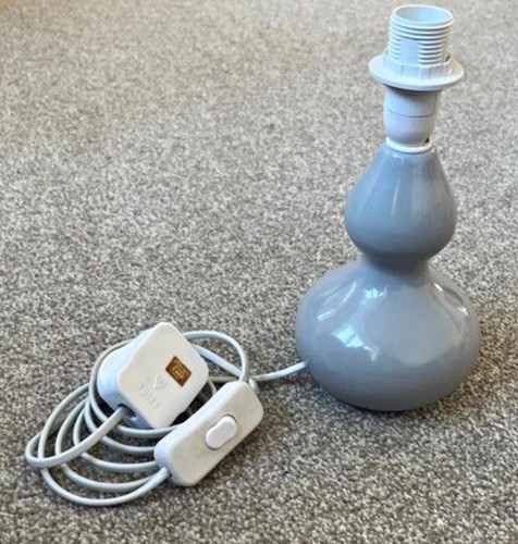 Grey gloss table lamp - table,
