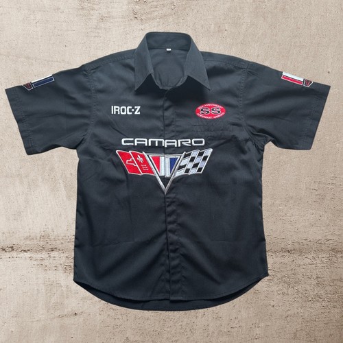 Black button chevy camaro - black, button-up