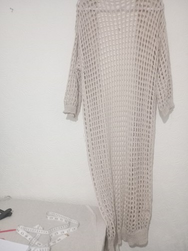 Long open work cardigan - long,