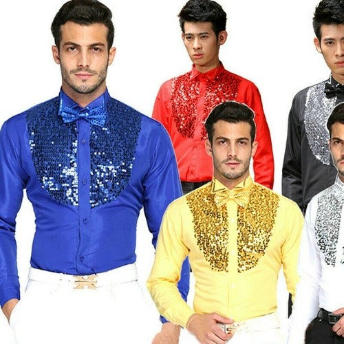 Men sequin glitter shirt top - sequin,