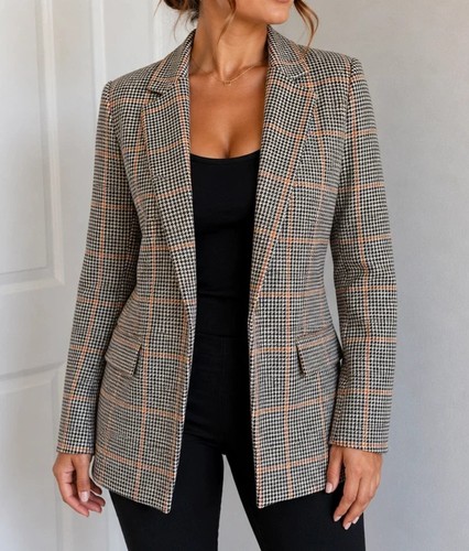 Check longline blazer - longline,