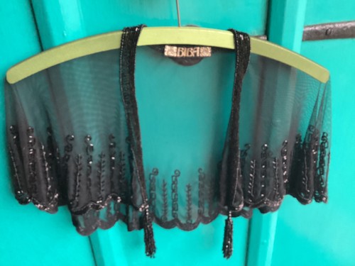 Biba beaded black net - black,