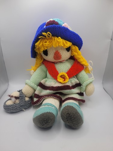Hand knitted scarecrow - knitted,