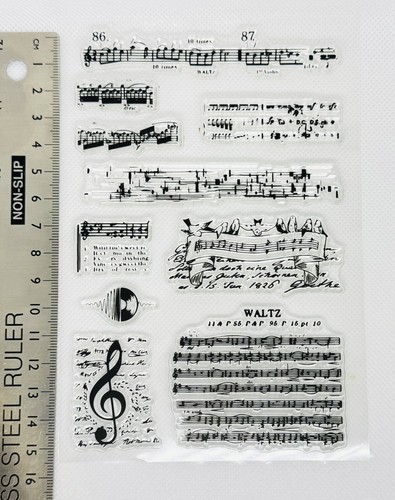 Clear rubber stamp - , music