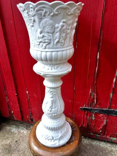 Vintage white ceramic raised - vintage,