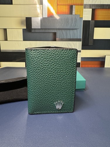 Rolex green leather wallet - green,