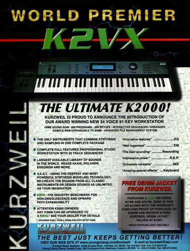 Vtg 90s kurzweil k2vx - vtg, magazine