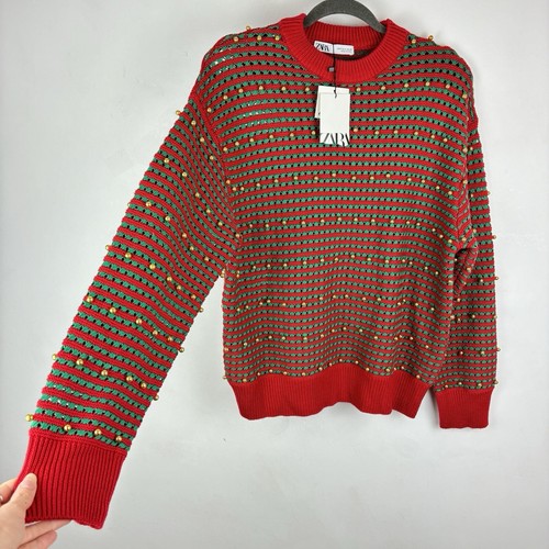 Zara red jumper green - red,