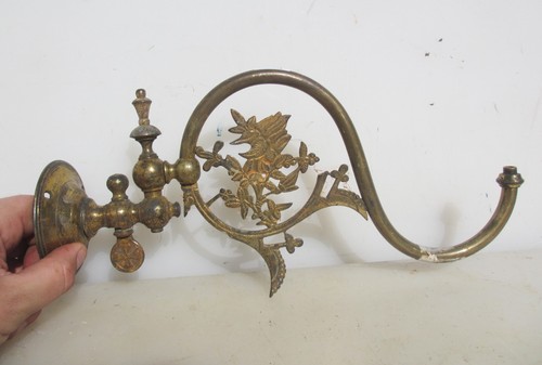 Victorian brass gas wall light - brass,