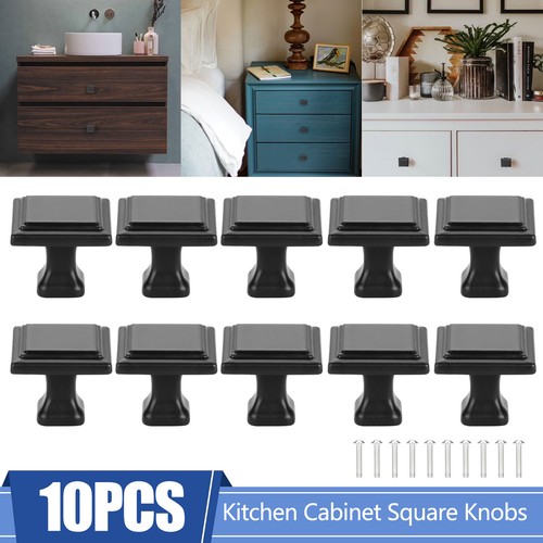 10pcs black square - black, knobs