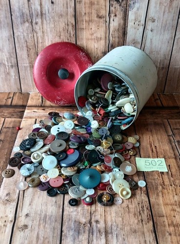 Storage tin buttons sewing - tin,